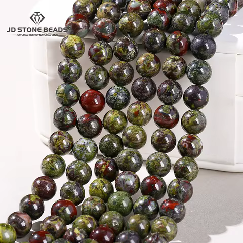 Natural Dragon Bloodstone Bead Round Loose Spacer 4 6 8 10 12mm Seed Beads For Jewelry Making Diy Necklace Bracelet Accessory 8 best sales dragon blood stone - №2