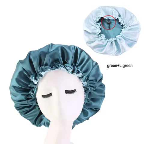 Newly Women's Satin Solid Sleeping Hat Night Sleep Cap Hair Care Bonnet Nightcap For Women Men Unisex Cap bonnet 12 best sales thermal cap - №6