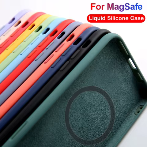Magnetic Liquid Silicone Phone Case For iPhone 15 14 13 12 11 Pro Max Mini X XR XS 8 Plus SE For Magsafe Wireless Charging Cover 10 best sales moto g power 2022 - №1