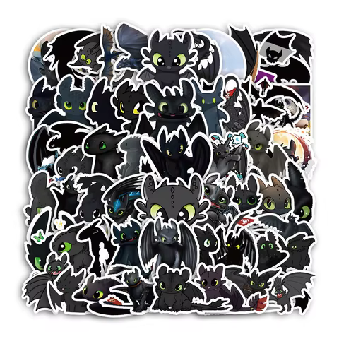 10/30/60PCS Toothless Stickers Movie Cartoon Sticker Kawaii Dragon Decoration Fridge Luggage Laptop Guitar Bike Skateboard Toy 10 best sales how to train a dragon - №3