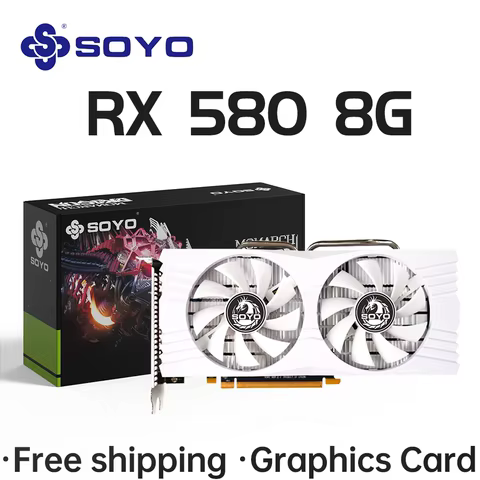 SOYO AMD Radeon RX580 8G Graphics Cards GDDR5 Memory Video Gaming Card PCIE3.0x16 HDMI DP*2 for Desktop Computer Components 8 best sales gtx 1080 shroud - №4