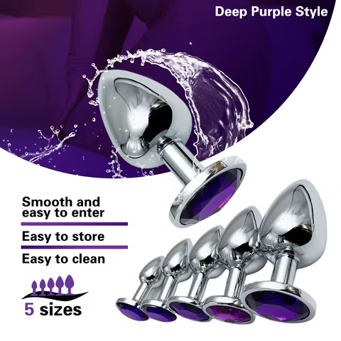 Metal Anal Plug Jewelry Base Beginner To Expert 5 Size Butt Plug,Adult Toys Tail Female/Male Dildos Sex Toys Couples Adults Game 12 best sales 1 m dildo - №3