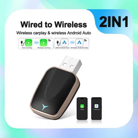 2 in 1 Smart Dongle AI Box Mini Adapter Wired to Wireless Carplay&Android Auto Compatible with 99% of Cars Plug and Play WiFi 8 best sales android tv box av output - №2