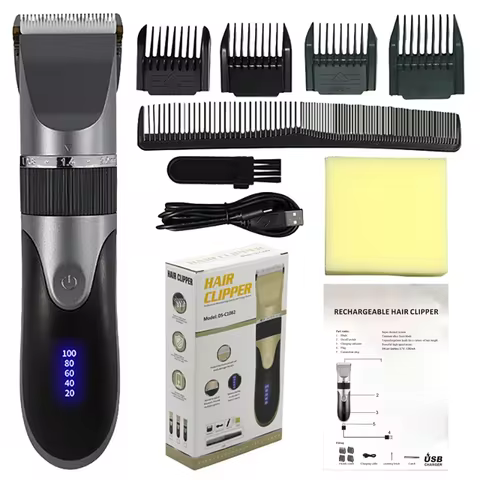 Hair Clipper Electric Barber Hair Trimmers For Men Adults Kids Cordless Rechargeable Hair Cutter Machine Professional 8 best sales kit barber - №3