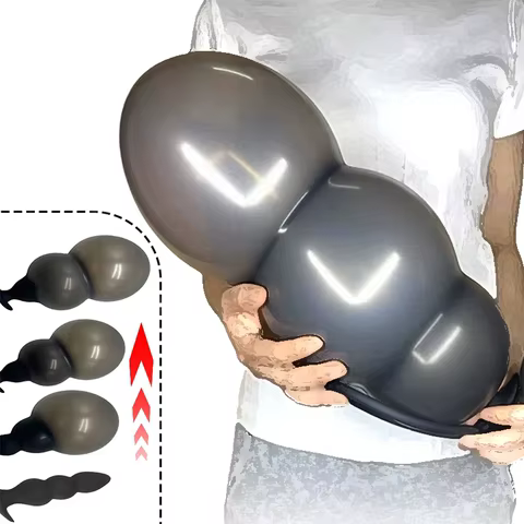 Adult G spot Expansion Stimulator Silicone Inflatable Butt Plug Big Dildo Insertion Sex Toy Male Prostate Massager Anal Sex Toys 12 best sales 1 m dildo - №11