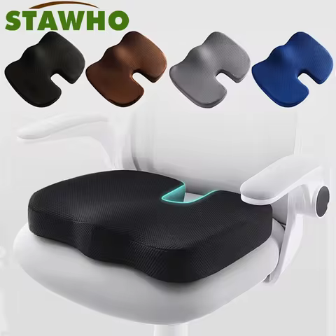 Travel Coccyx Seat Cushion Memory Foam U-Shaped Pillow for Chair Cushion Pad Car Office Hip Support Massage Orthopedic Pillow 6 best sales back massage pad - №2