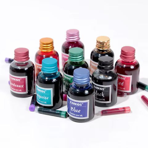 1 Bottle Pure Colorful 30ml Fountain Pen Ink Universal Refill Ink Stationery School Brand New Product Peace And Happiness 6 best sales fountain pen ink - №6