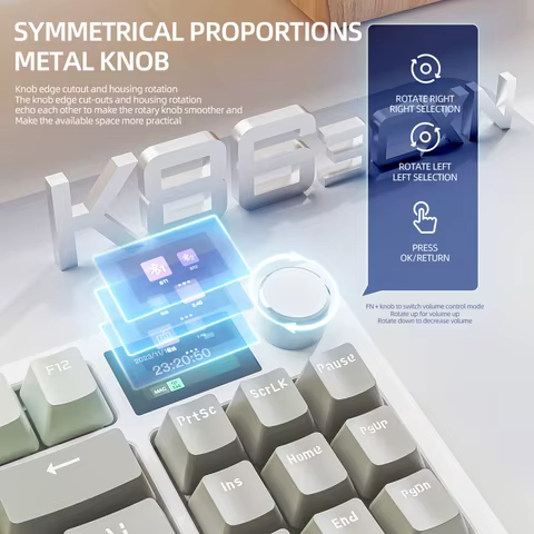 K86 Wireless Hot-Swappable Mechanical Keyboard Bluetooth/2.4g With Display Screen and Volume Rotary Button for Games and Work 12 best sales portable keyboard - №11