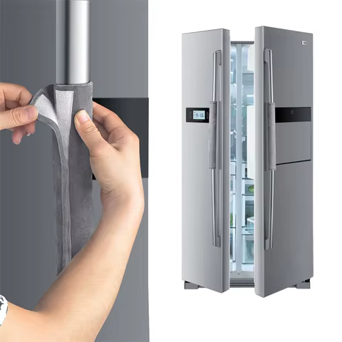 2Pcs Refrigerator Door Handle Cover Kitchen Appliance Decor Handles Antiskid Protector Gloves Fridge Oven Keep Off Fingerprints 12 best sales refrigerator door handle cover - №6