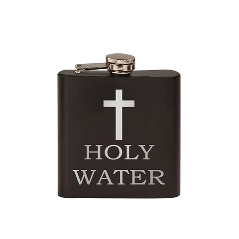 Cross Pattern Holy Water Bottle Black Hip Flask Stainless Steel Hip Flask Hip Flask Alcohol Whiskey Hip Flask Screw Cap 12 best sales alcohol pocket bottle - №9