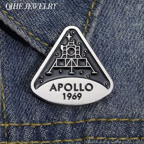 Space Program Astronauts Enamel Pins Apollo 11 Lunar Module 1969 Brooches Backpack Lapel Badge Jewelry For Scientific Research 8 best sales lunar module - №2