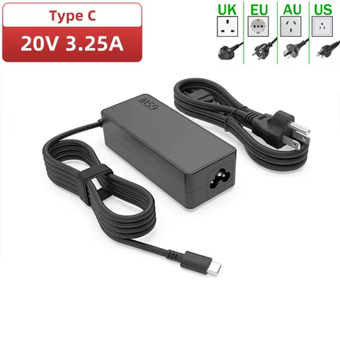 NEW 20v3.25a 65w Type-c Power Adapter Laptop Charger for Lenovo Thinkpad X1 Carbon X270 X280 T580 P51s P52s E480 E470 S2 8 best sales lenovo laptop accessories - №3
