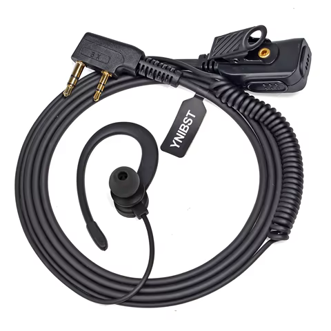 Walkie Talkie Earpiece G-Shape Headset Compatible with Baofeng UV-5R BF-888S UV-82 Kenwood 2 Way Radio, Inline PTT Mic Headset 12 best sales t3170 - №3