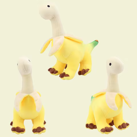Cute Peeled Banana Brontosaurus Plush Toys Soft Stuffed Dragon Animals Peeled Banana Brontosaurus Toy Kawaii Gift for Kids 12 best sales banana toy - №4