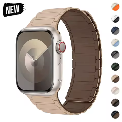 Magnetic Loop for Apple Watch Bands 44mm 40mm 49mm 45mm 41mm 38mm Silicone Bracelet iWatch Series 9 8 7 6 5 4 3 Se ultra 2 strap 8 best sales ibus apple watch serie 3 - №8