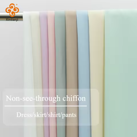 1/3/5 Meters Non-see-through Chiffon Fabric Summer Drape Cloth Clothing Lining Ladies Skirt Women Dress DIY Sewing Fabric 10 best sales fabric chiffon - №1