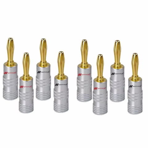 8pcs Matihur banana plugs 24K Gold-plated 4MM Banana Connector with Screw Lock For Audio Jack Speaker Plugs HiFi 10 best sales banana hifi - №5
