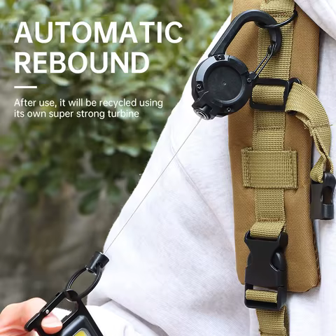 1-20PCS Outdoor Retractable Key Chain Mountaineering Buckle Key Chain Anti-loss Anti-theft High Rebound Metal Easy To Pull 6 best sales retractable keychain - №6