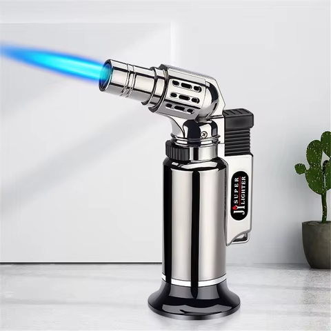 Metal Windproof Turbo Gas Lighters Welding Torch Kitchen Cooking Adjustable Flame Powerful Spray Gun Cigar Lighter For Men Gifts 12 best sales spinner lighter - №3