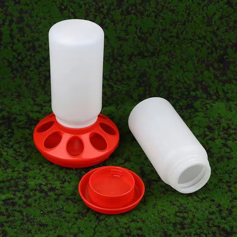 Poultry Thickened Feeder And Drinker Water Food Dispenser Automatic Chicken Birds Chick Waterer Feeding Bucket Container 10 best sales chicken drinker - №3
