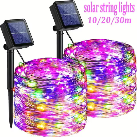 Fairy Lights Solar Garden Lights String Lights with 8 Modes Waterproof Wire Lights for Patio Yard Trees Christmas Party 8 best sales large outdoor christmas decorations - №1