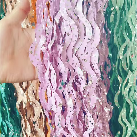 Metallic Tinsel Foil Fringe Curtains with star Party Photo Backdrop Party Streamers for Birthday New Year Eve Wedding Decor 12 best sales wedding photo background - №3