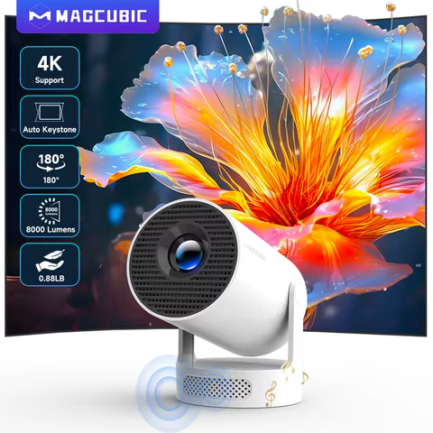Magcubic Projector Android 11 4K 1280*720P HY300 Pro + Dual Wifi 290ANSI 180°flexible BT5.0 Cinema Outdoor Portable Projector 8 best sales realme pad - №2
