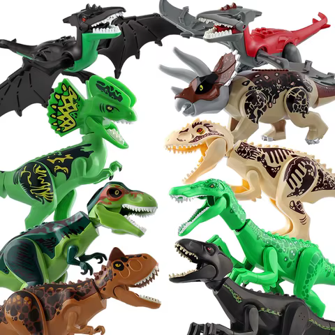 Jurassic Dino World Large Dinosaurs Figures Bricks Building Blocks Velociraptor T-Rex Triceratops Indominus Rex Toys For Kids 8 best sales lego jurassic world sets - №7