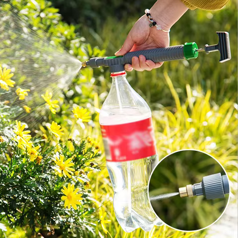 High Pressure Air Pump Manual Sprayer Adjustable Drink Bottle Spray Head Nozzle Garden Watering Tool Sprayer Agriculture Tools 8 best sales pepper gun - №1