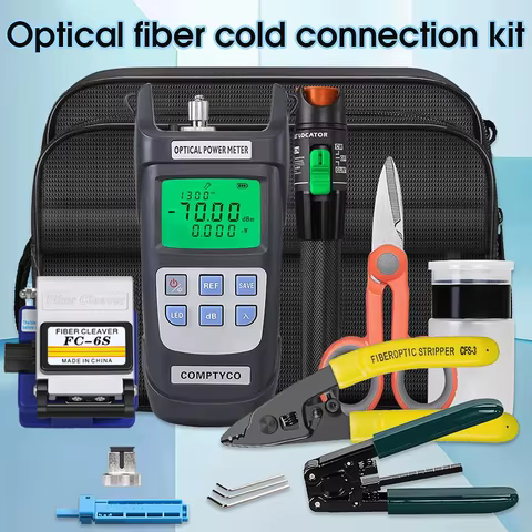 COMPTYCO FTTH Fiber Optic Tool Kit with Fiber Fibra Optica Power Meter and 10mW Visual Fault Locator AUA-6S FTTH tool 12 best sales fiber optics - №11