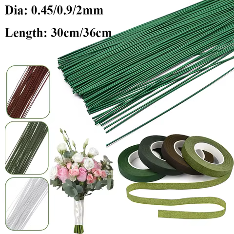 #26 #20 Paper Floral Wire 0.45mm/0.9mm Diameter 36cm 30mm Long Iron Wire Useds For DIY Nylon Stocking Flower Branche Making 8 best sales floral wire - №7