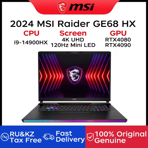 2024 MSI Raider GE68 HX Gaming Laptop 16 Inch 4K UHD 120Hz Mini LED Screen Notebook i9-14900HX 32GB 2TB RTX4080 Netbook Computer 10 best sales i9 laptop - №8