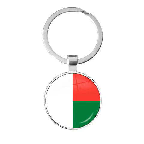 Botswana,Namibia,Swaziland,Madagascar,Malawi,Mayotte National Flag Keychain 25mm Glass Cabochon Key Rings For Gift 12 best sales madagascar toy - №12