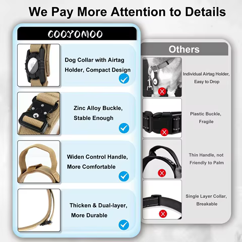 Adjustable Nylon AirTag Holder Dog Collar Metal Buckle Pet Tactical Collar Dog Accessories Anti Last and Pet Dogs Tracing Safe 8 best sales air tag dog collar - №4