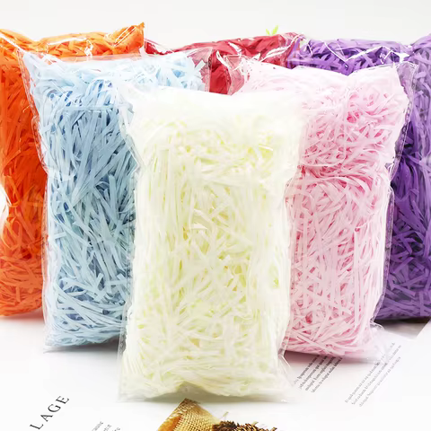 100g Colorful Shred Crinkle Paper Raffia Shredded Confetti Birthday Gift Box Filling Material Wedding Party DIY Packaging Decor 12 best sales confetti wedding - №6