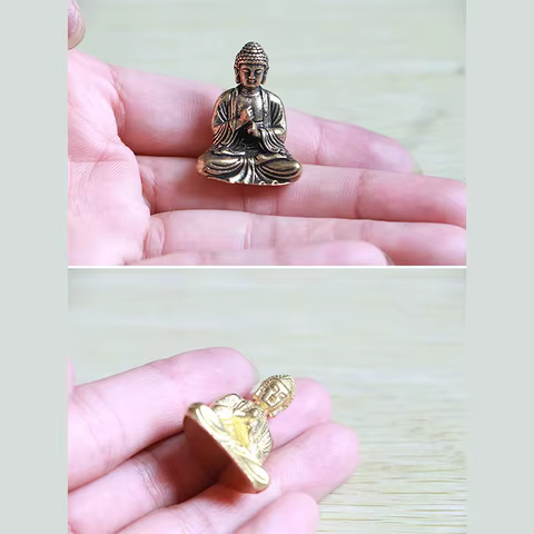 Pure Brass Miniature Shakyamuni Buddha Decoration Home Decor Miniature Figurine 6 best sales buddha shop - №5