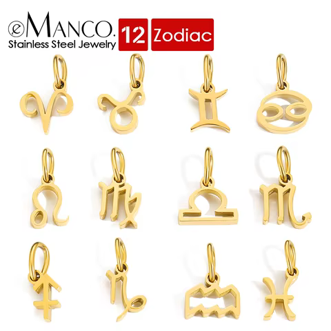 8 best sales stainless steel zodiac charms - №5