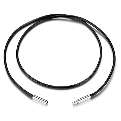 Black Genuine Leather Rope Necklace With Clasp Cord Chain Line String For DIY Pendant Jewelry Making Accessories Supplies Men 12 best sales rhinestone pendants for jewelry making - №9