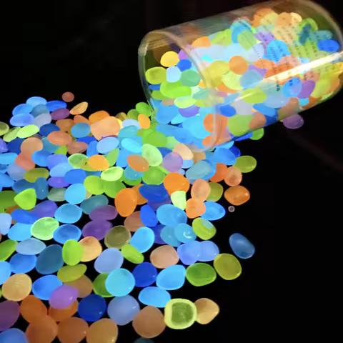 100 Pcs Luminous Rock, Stone Luminous Dark Garden Pebbles, Sidewalk Fish Tank Decoration, Aquariums, Fish Tanks loom 8 best sales palm angels glasses - №8