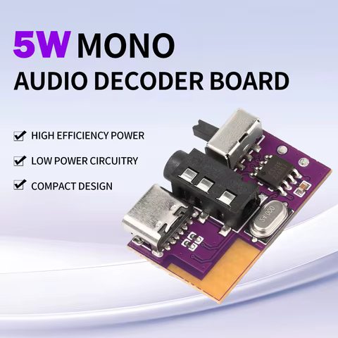 DC 3.5V-5V 5W Bluetooth Mono Amplifier Decoder Board MP3 Player TWS 3.5mm AUX Module Receiver DIY Handmade Speaker TYPE-C 8 best sales 5v bluetooth receiver amplifier board - №7