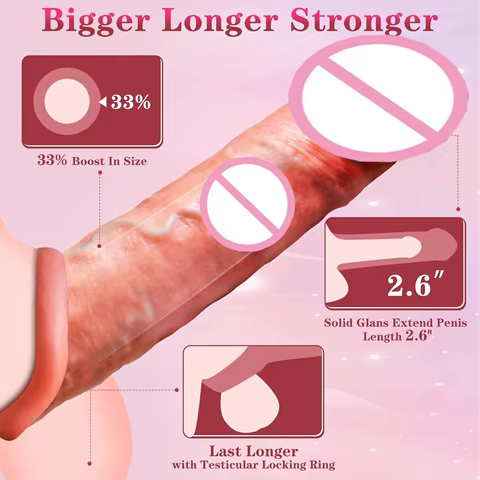 1pc Silicone Cock Ring Soft Realistic Penis Sleeve Extender Condom Penis Ring Delayed Ejaculation Dick Cover Case Cock Header 8 best sales extension for penis - №4