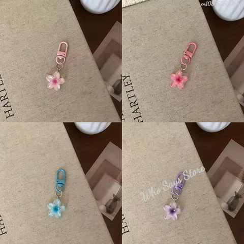 Colored Transparent Flower Keychain Pendant for Women Girls Fashion Exquisite Keychain Bag Decoration Accessories Friend Gift 6 best sales taylor swift patches - №1
