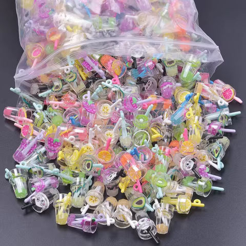 10/30/50/100pcs Luminous 3D Beverage Juice Cup Charms Pendant For Jewelry Making Diy Earrings Keychain Handmade Accessories New 8 best sales drink charms - №1