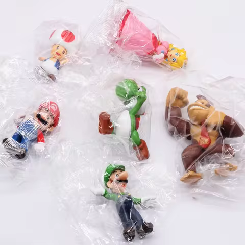 6-18Pcs/Set Super Mario Bros Model Figure Toys Yoshi Luigi Donkey Kong Mushroom PVC Dolls for Kids Birthday Gifts 10 best sales 50 cent figure - №3