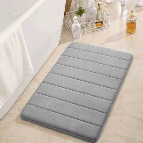1pc 50*80cm Bathroom Anti-skid Mat, Quick Water Absorption, Dry Machine Washing, Memory Cotton, Toilet Mat, Soft 8 best sales anti slip shower mat - №4