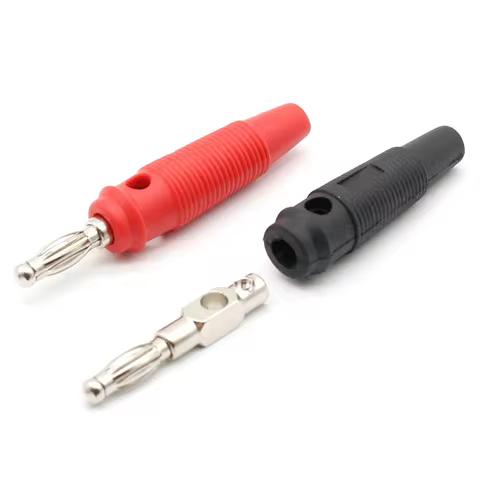 10Pcs/lot Red and Black 4mm Solderless Side Stackable Banana Plug 10 best sales banana hifi - №7