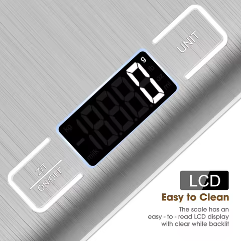 10kg Kitchen Scale,Digital Kitchen Scale with Tare Function, Electronic Coffee Brewing Scale, LCD Display Stainless Steel Screen 12 best sales house kitchen - №8