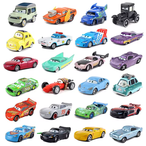 Cars 2 Disney Car 3 Pixar Lightning Mcqueen Sally Sheriff Lizzie airplane King dinoco mini Collection Alloy Toy Children Gift 10 best sales car wash toy - №1