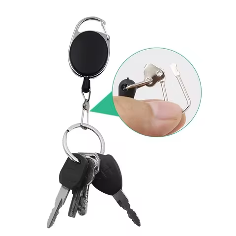 1-4pcs Retractable Key Chain Reel Badge Holder Fly Fishing Zinger Retractor with Quick Release Spring Clip Fishing Accessories 6 best sales retractable keychain - №5