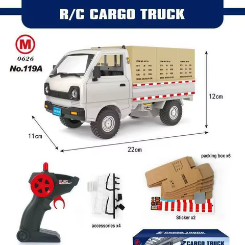 1:10/1:16 Wpl D12 Rc Car Simulation Drift Climbing Truck Led Light Cargo Rc Electric Toy Model For Boys Christmas Surprise Gifts 10 best sales 1 16 rc car - №2